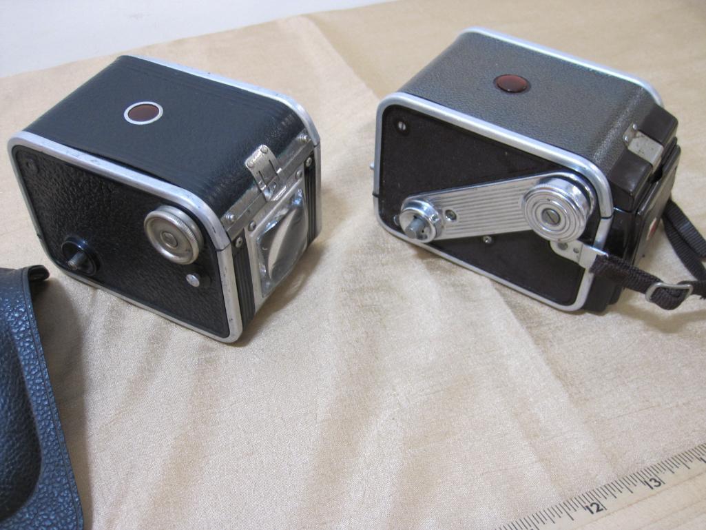 Two Vintage Box Cameras:Kodak Duaflex Camera and Kodak Duaflex IV Camera