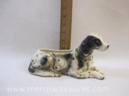Vintage Made in Japan English Setter Ceramic Dog Planter, 12 oz