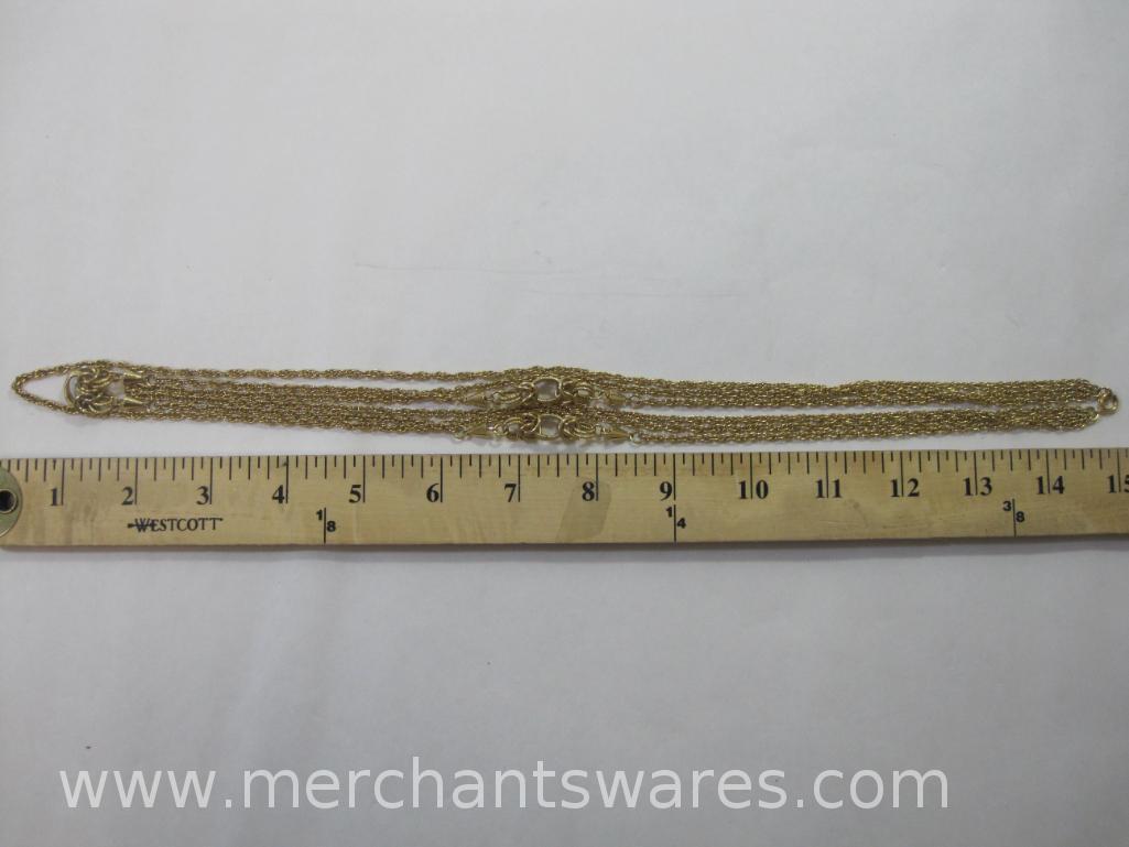 Assortment of Goldtone Fashion Chains, Various Lengths and Styles