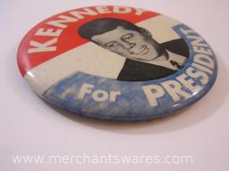 Vintage Kennedy for President John F Kennedy Campaign Pinback Button, NG Slater Corp NYC