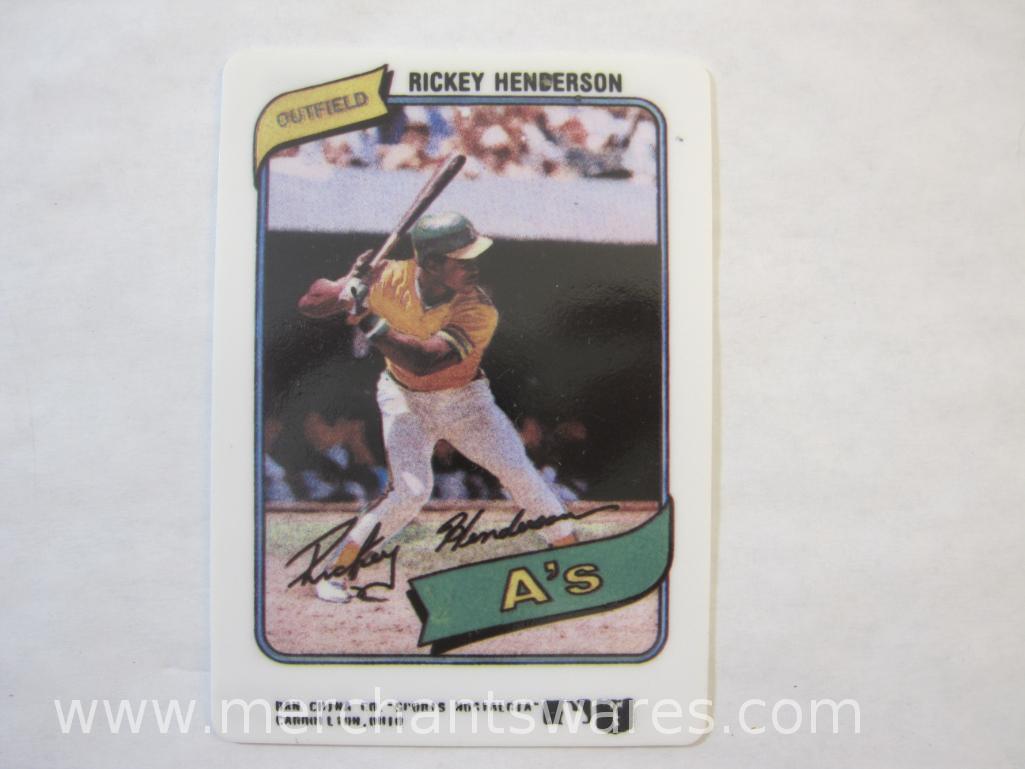 Two of the World's Thinnest Porcelain Baseball Cards including Ken Griffey Jr and Rickey Henderson,