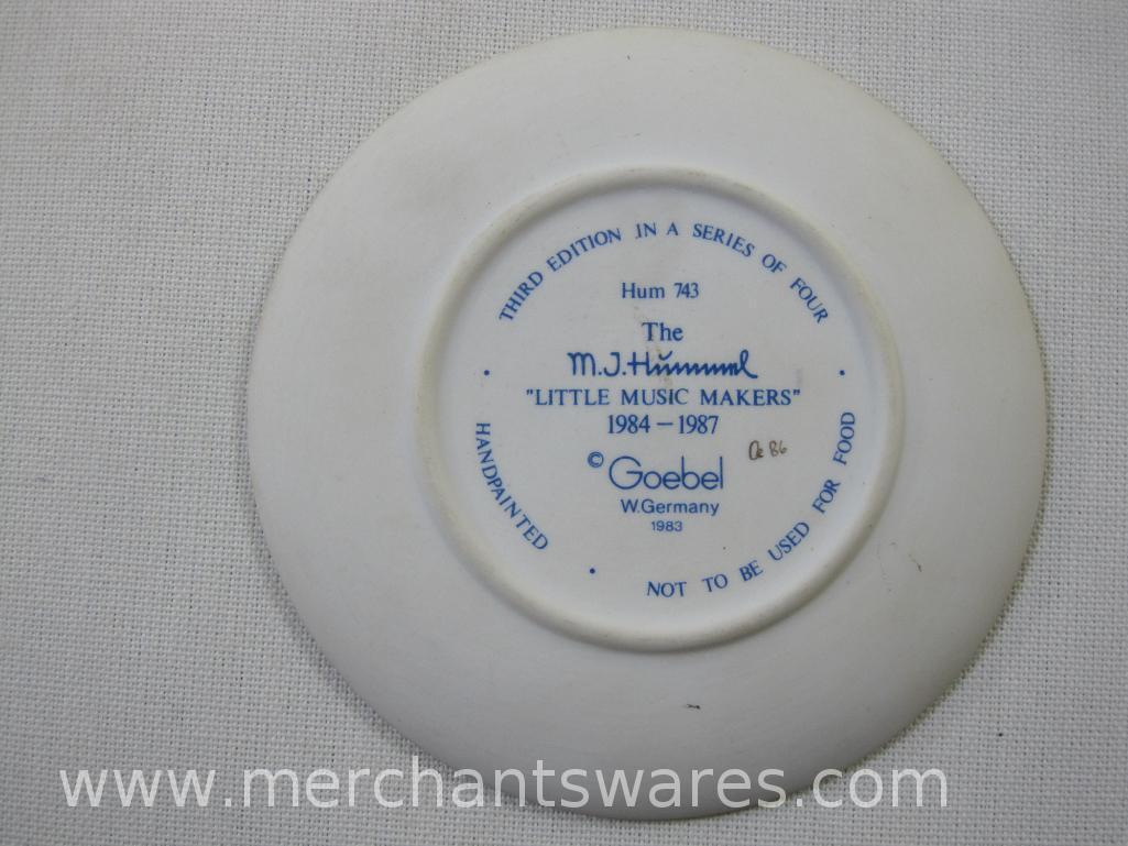 Two Hummel Goebel Miniature Plates, The Little Music Maker #743, 1983, and Little Homemakers #746,