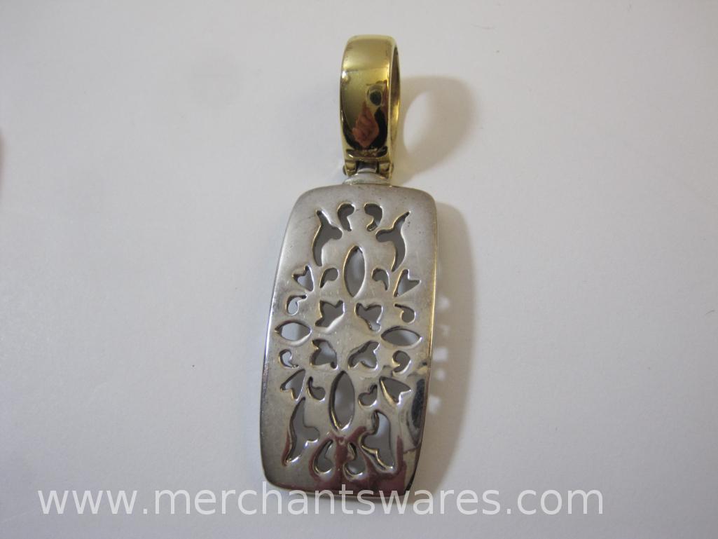 Assorted Gold and Silver Tone Pendants, Scarf Holder and More