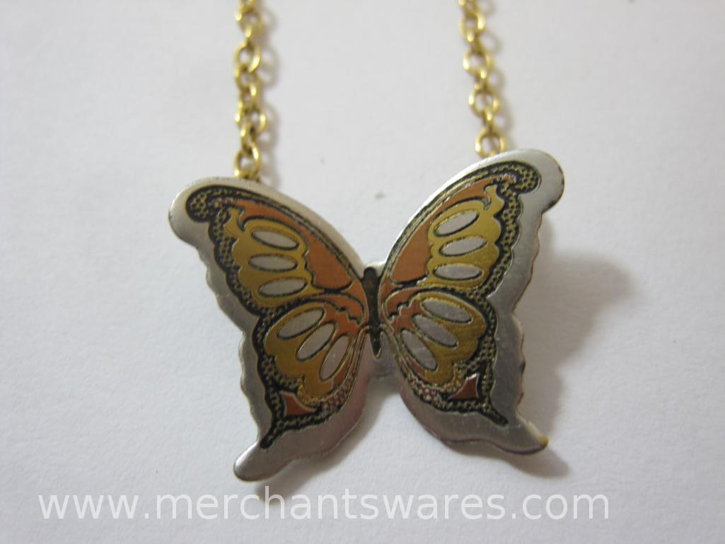 Butterfly and Bird Pendants and Pins, including a Silver and Marcasite Sterling Silver Butterfly