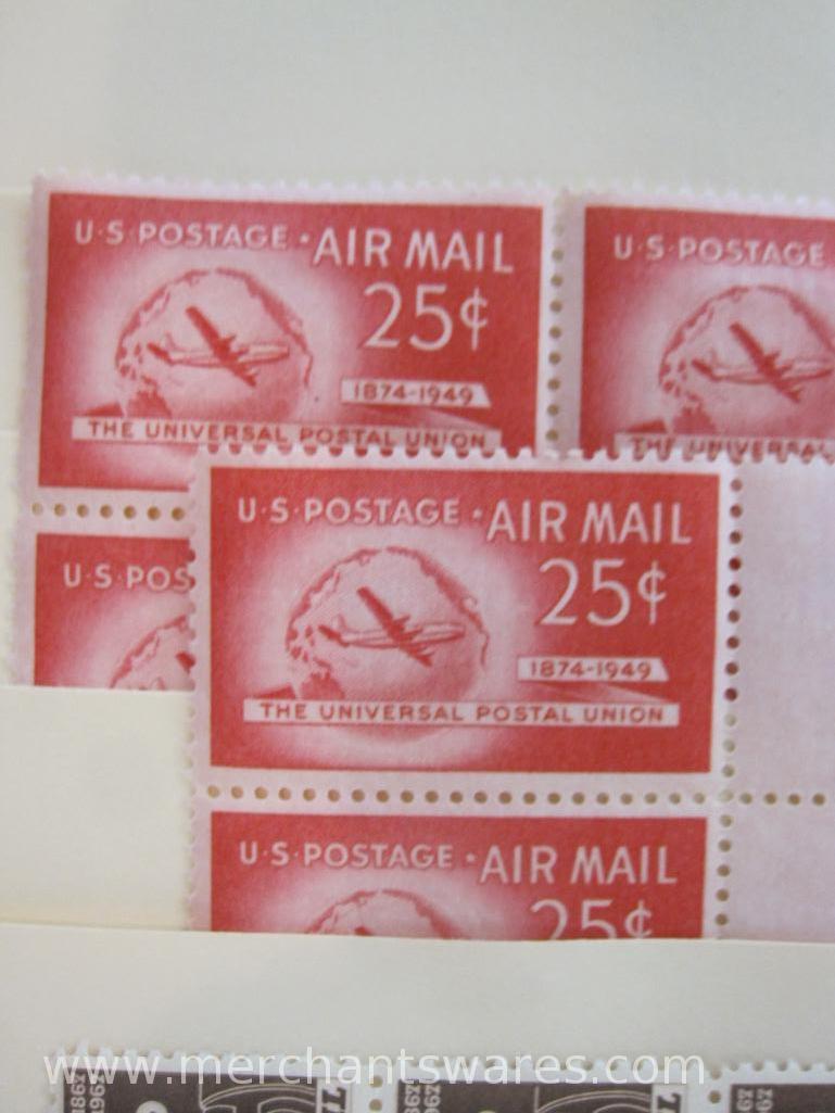 Assorted United States Air Mail Stamps, mostly unused, see pictures, 8 oz