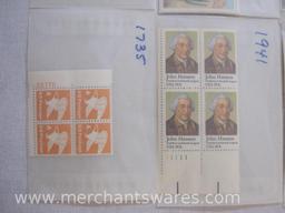 Twelve Blocks of US Postage Stamps including 20c Cacti (1942-1945), 10c The Legend of Sleepy Hollow