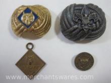 Vintage Cub Scouts Promise Pendant, Bobcat Cub Scout Pin, and Two Neckerchief Slides