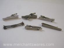 Assorted Silver Tone Tie Clips including Sterling Swank Tie Clip and more