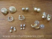 Gold Tone Pierced Earring Pairs, including Monet