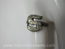 Silver Ring with Decorated S