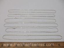 Six Silvertone Necklaces