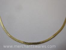 14 KT Gold Necklace, approx 15 Inches Long, made in Italy
