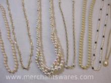 Faux Pearl Jewelry Including Monet Necklace with Pendant and Freshwater Pearl Strand, 6oz