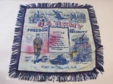 US Army Fort McClellan Ala Silk Pillowcase, see pictures, 2 oz