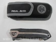 Real Avid Revelation Amp Lighted 3-in-One Field Dressing Knife with Nylon Sheath, NAHC, 440