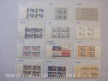 Twelve Blocks of US Postage Stamps including 13c Drafting the Articles of Confederation (1726), 13c