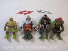 Four Raphael Teenage Mutant Ninja Turtles Figures including 2013 Dimension X Chrome Raphael, 2014