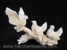 Paris Royal White Porcelain Doves on Branch Figurine, 1 lb