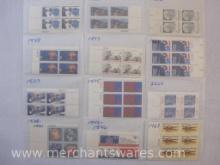 Twelve Blocks of US Postage Stamps including 8c Osteopathic Medicine (1469), 8c Peace Corps (1447),