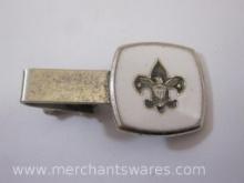 Vintage Sterling Silver Boy Scouts Fleur d' Lis Tie Clip, 10.1 g