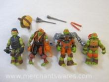 Four Michelangelo Teenage Mutant Ninja Turtles Action Figures including 2015 Mutations Aerial Attack