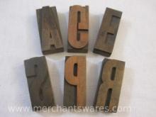 Six Vintage Wooden Printing Blocks "PAGERS", 11 oz