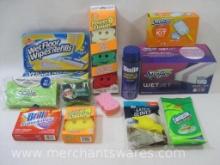 Box of Cleaning Supplies, includes Swiffer WetJet Refills, Wet Floor Wipes, Scrub Daddy Sponges and