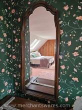 Wood Framed Wall Mirror, Approximately 4 Ft Tall