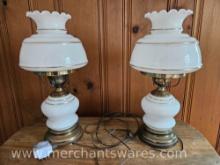 Two Vintage Glass Lamps