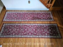 Two Oriental Style Carpet Runners 7'6"x24"