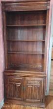 Wooden Shelves with Lower Closed Storage 34"Wx6'6"Hx16"D