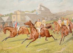 A London Illustrated News supplement print featuring the 1895 Derby won by
