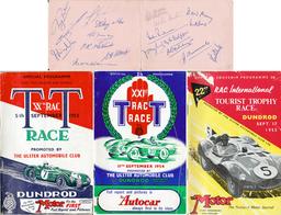 Rare Formula 1 driver autographs obtained at the 1950 Dundrod Tourist Troph
