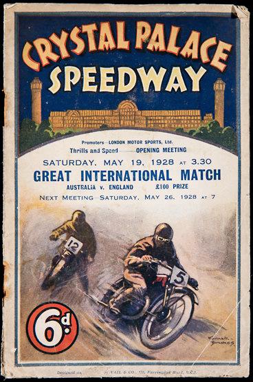 Programme for the first Speedway Meeting to be held at Crystal Palace, Grea