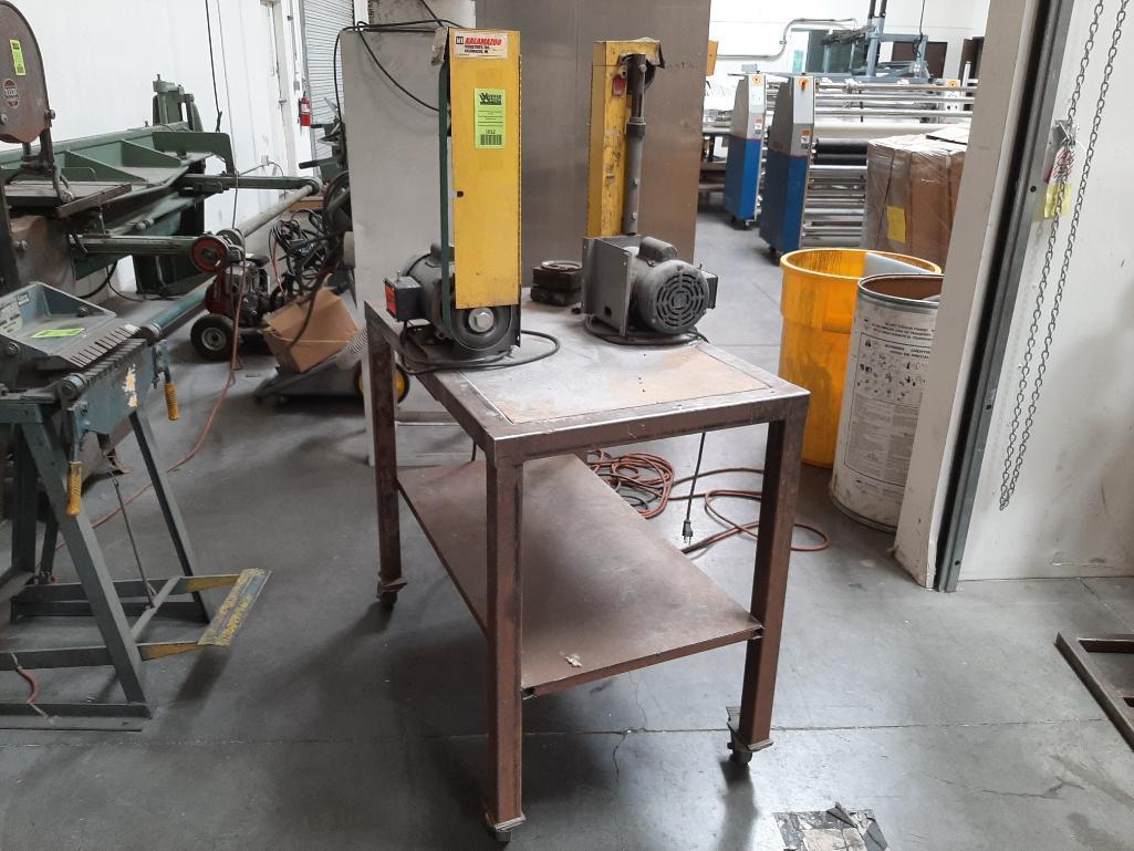 Two Belt Sanders and Rolling Table