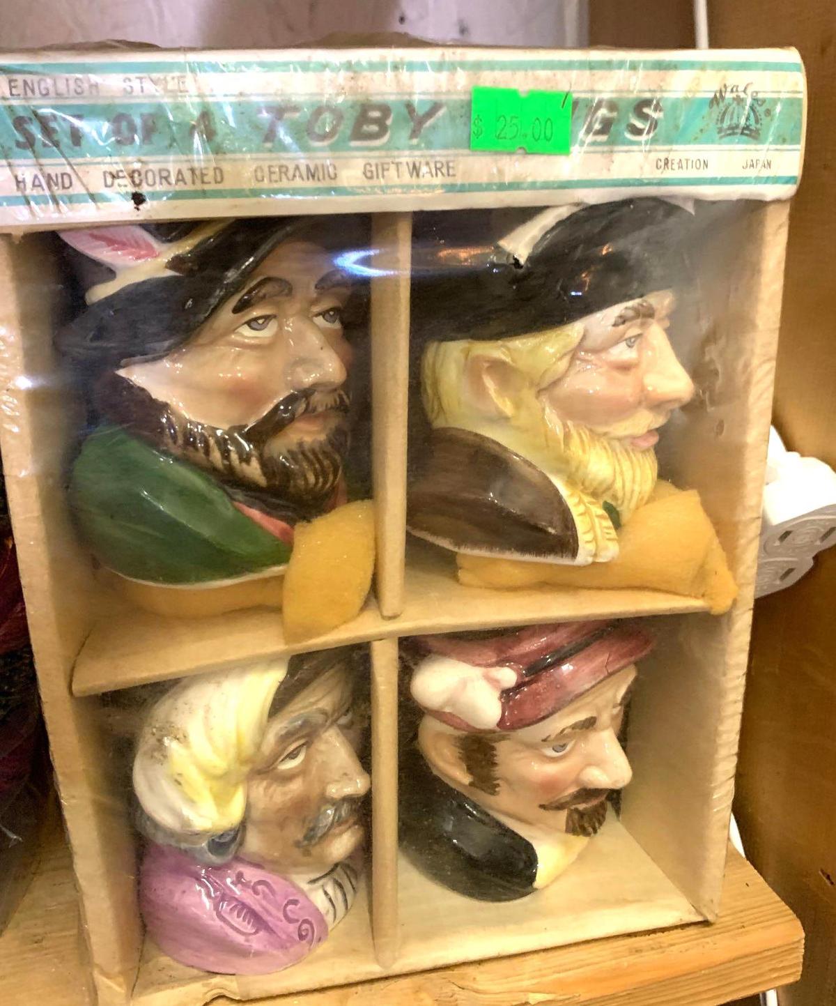 Vintage Set of 4 Toby Mugs sealed