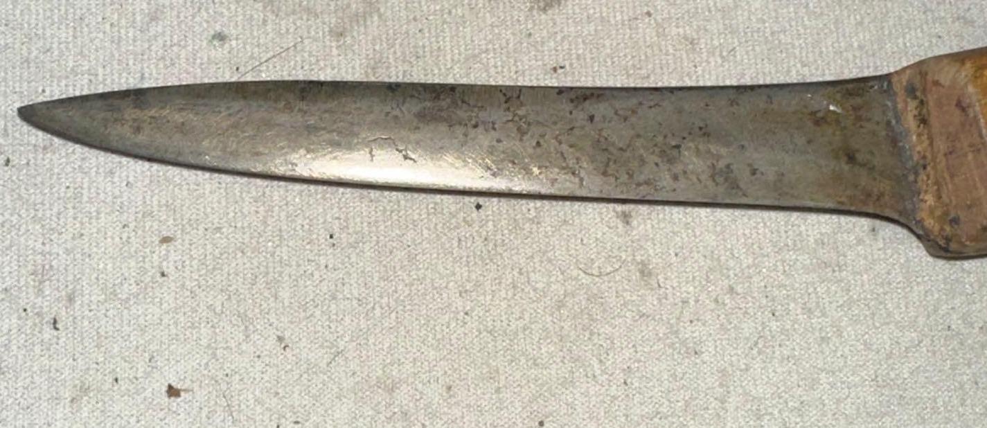 Pair of Antique Fur Trade Butcher Skinning Knives 5 Pin Full Tang