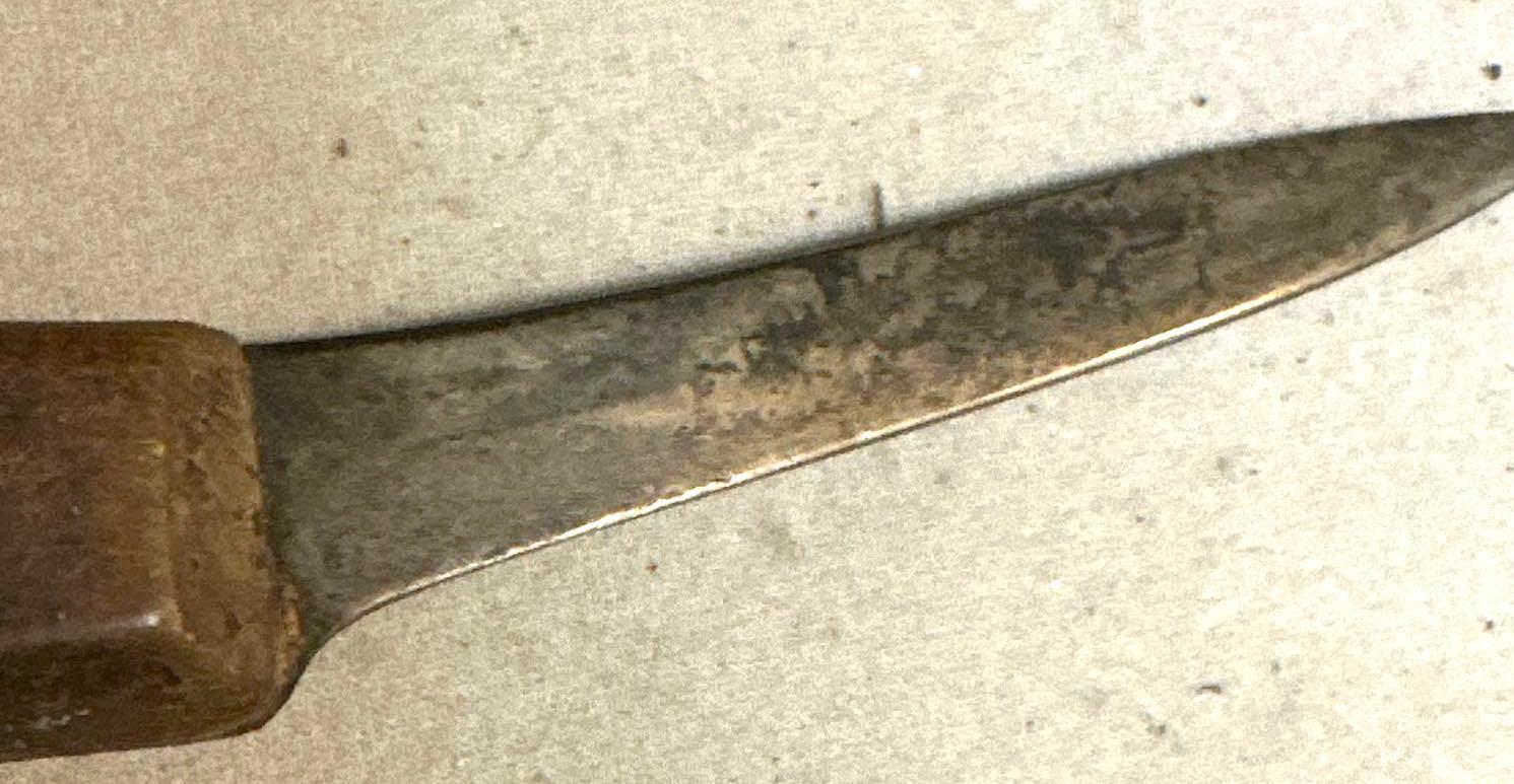Pair of Antique Fur Trade Butcher Skinning Knives 5 Pin Full Tang
