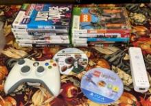 12- XBOX 360 Video Games, Xbox Controller, Wii Controller and PS4 Video Game