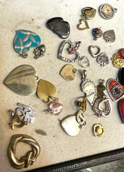 33 Assorted Heart Charms and Pendants