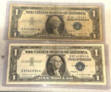Two $1 Silver Certificates 1957A