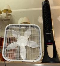 Honeywell Tower Fan with Remote and Lasko Boxfan