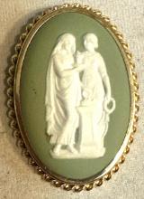 Amazing Wedgewood Carved Cameo Pin made in England
