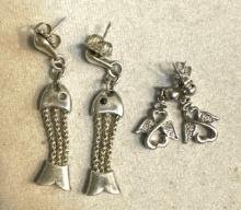 2 Pairs of Sterling silver earrings