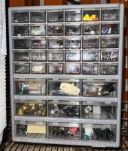 39 Drawer Hardware Organizer with Contents