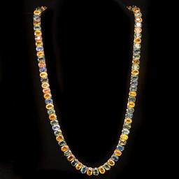 14K Gold 77.38ct Multi-Color Sapphire Necklace