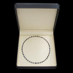 14K Gold 38.53ct Sapphire 1.70ct Diamond Necklace