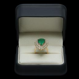 14K Gold 5.37ct Emerald 2.72ct Diamond Ring