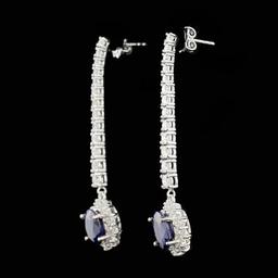 14k Gold 6.00ct Sapphire 2.90ct Diamond Earrings