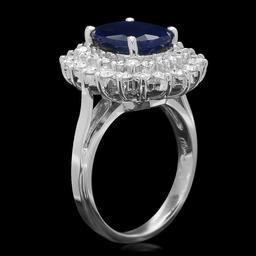 14k Gold 4.00ct Sapphire 1.70ct Diamond Ring